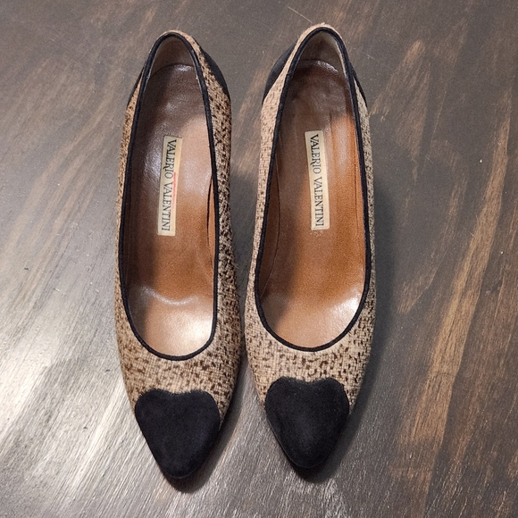 Vintage Valerio Valentini Pump Heels Women's 7.5 AA Brown Black Made In Italy - Picture 3 of 6
